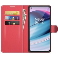 OnePlus Nord CE Hoesje, MobyDefend Kunstleren Wallet Book Case, Rood