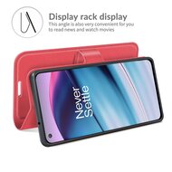 OnePlus Nord CE Hoesje - MobyDefend Kunstleren Wallet Book Case (Sluiting Voorkant) - Rood