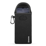 Hoesje voor Nokia 2.4 - MobyDefend Neopreen Pouch Met Karabijnhaak - Insteekhoesje - Riemlus Hoesje - Zwart