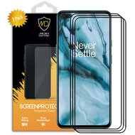 3-Pack OnePlus Nord Screenprotectors, MobyDefend Gehard Glas Screensavers, Zwarte Randen