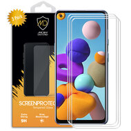 3-Pack Samsung Galaxy A21s Screenprotectors, MobyDefend Case-Friendly Gehard Glas Screensavers