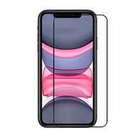 2-Pack Apple iPhone 11 / iPhone XR Screenprotectors, MobyDefend Gehard Glas Screensavers, Zwarte Randen