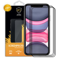 3-Pack Apple iPhone 11 / iPhone XR Screenprotectors - MobyDefend Screensavers Met Zwarte Randen - Gehard Glas 