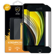 3-Pack Apple iPhone SE (2020/2022) / iPhone 8 / iPhone 7 Screenprotectors, MobyDefend Gehard Glas Screensavers, Zwarte Randen