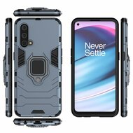 OnePlus Nord CE Hoesje - MobyDefend Dubbelgelaagde Pantsercase Met Standaard - Navy Blauw