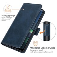 Nokia 1.4 Hoesje - MobyDefend Luxe Wallet Book Case (Sluiting Zijkant) - Blauw