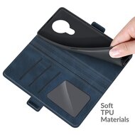 Nokia 1.4 Hoesje - MobyDefend Luxe Wallet Book Case (Sluiting Zijkant) - Blauw