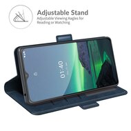 Nokia 1.4 Hoesje - MobyDefend Luxe Wallet Book Case (Sluiting Zijkant) - Blauw