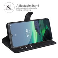 Nokia 1.4 Hoesje - MobyDefend Kunstleren Wallet Book Case (Sluiting Voorkant) - Zwart