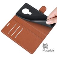 Nokia 1.4 Hoesje - MobyDefend Kunstleren Wallet Book Case (Sluiting Voorkant) - Bruin