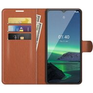 Nokia 1.4 Hoesje - MobyDefend Kunstleren Wallet Book Case (Sluiting Voorkant) - Bruin