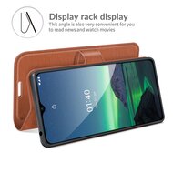 Nokia 1.4 Hoesje - MobyDefend Kunstleren Wallet Book Case (Sluiting Voorkant) - Bruin