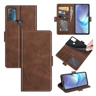 Motorola Moto G50 Hoesje, MobyDefend Luxe Wallet Book Case (Sluiting Zijkant), Bruin