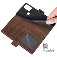 Motorola Moto G50 Hoesje - MobyDefend Luxe Wallet Book Case (Sluiting Zijkant) - Bruin