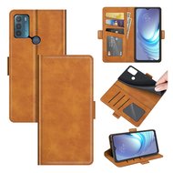 Motorola Moto G50 Hoesje, MobyDefend Luxe Wallet Book Case (Sluiting Zijkant), Lichtbruin