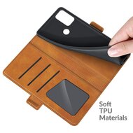 Motorola Moto G50 Hoesje - MobyDefend Luxe Wallet Book Case (Sluiting Zijkant) - Lichtbruin