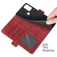 Motorola Moto G50 Hoesje - MobyDefend Luxe Wallet Book Case (Sluiting Zijkant) - Rood