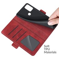 Motorola Moto G50 Hoesje, MobyDefend Luxe Wallet Book Case (Sluiting Zijkant), Rood