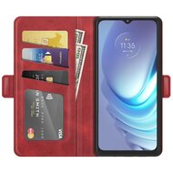 Motorola Moto G50 Hoesje, MobyDefend Luxe Wallet Book Case (Sluiting Zijkant), Rood