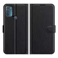 Motorola Moto G50 Hoesje, MobyDefend Kunstleren Wallet Book Case, Zwart