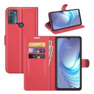 Motorola Moto G50 Hoesje, MobyDefend Kunstleren Wallet Book Case, Rood