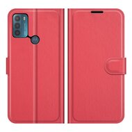 Motorola Moto G50 Hoesje, MobyDefend Kunstleren Wallet Book Case, Rood