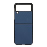 Samsung Galaxy Z Flip 3 hoesje, MobyDefend Carbonlook Backcover, Blauw