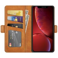 iPhone 13 Hoesje, MobyDefend Luxe Wallet Book Case (Sluiting Zijkant), Lichtbruin