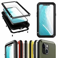 iPhone 13 Mini Hoes - Love Mei Metalen Case - Extreme Protection - Zwart