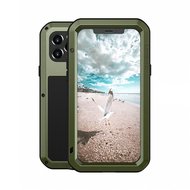 iPhone 13 Pro Max Hoes - Love Mei Metalen Case - Extreme Protection - Groen