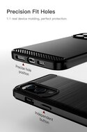 OnePlus Nord 2 Hoesje - MobyDefend TPU Backcover - Geborstelde Metaal &amp; Carbon-Look - Zwart