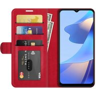 Oppo A16 / A16s / A54s Hoesje, MobyDefend Wallet Book Case (Sluiting Achterkant), Rood