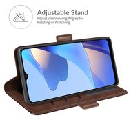 Oppo A16 / A16s / A54s Hoesje - MobyDefend Luxe Wallet Book Case (Sluiting Zijkant) - Bruin