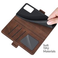 Oppo A16 / A16s / A54s Hoesje - MobyDefend Luxe Wallet Book Case (Sluiting Zijkant) - Bruin