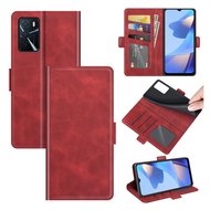 Oppo A16 / A16s / A54s Hoesje, MobyDefend Luxe Wallet Book Case (Sluiting Zijkant), Rood