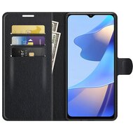 Oppo A16 / A16s / A54s Hoesje, MobyDefend Kunstleren Wallet Book Case, Zwart