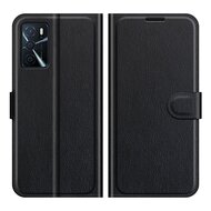 Oppo A16 / A16s / A54s Hoesje, MobyDefend Kunstleren Wallet Book Case, Zwart