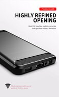 Samsung Galaxy M22 / Galaxy A22 4G Hoesje - MobyDefend TPU Backcover - Geborstelde Metaal &amp; Carbon-Look - Rood