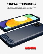 Samsung Galaxy M22 / Galaxy A22 4G Hoesje - MobyDefend TPU Backcover - Geborstelde Metaal &amp; Carbon-Look - Rood