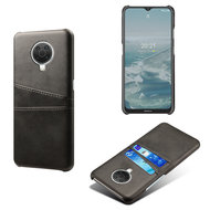 Nokia G10 / Nokia G20 Hoesje - MobyDefend Lederen Backcover Met Vakjes Voor Pasjes - Zwart