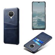 Nokia G10 / Nokia G20 Hoesje, MobyDefend Lederen Backcover Met Vakjes Voor Pasjes, Blauw