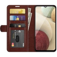 Samsung Galaxy M22 / Galaxy A22 4G Hoesje, MobyDefend Wallet Book Case (Sluiting Achterkant), Bruin