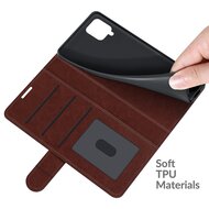 Samsung Galaxy M22 / Galaxy A22 4G Hoesje - MobyDefend Wallet Book Case (Sluiting Achterkant) - Bruin