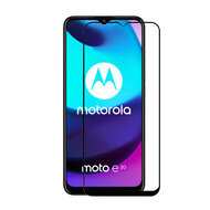 Motorola Moto E20 Screenprotector, MobyDefend Gehard Glas Screensaver, Zwarte Randen