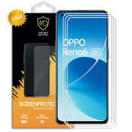 3-Pack Oppo Reno6 Screenprotectors - MobyDefend Case-Friendly Screensavers - Gehard Glas