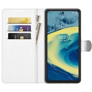 Nokia XR20 Hoesje, MobyDefend Kunstleren Wallet Book Case, Wit