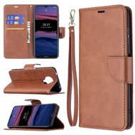 Nokia G10 / Nokia G20 Hoesje, MobyDefend Wallet Book Case Met Koord, Bruin