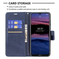 Nokia G10 / Nokia G20 Hoesje, MobyDefend Wallet Book Case Met Koord, Blauw