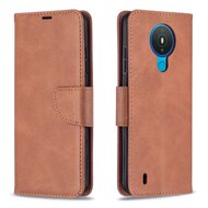 Nokia 1.4 Hoesje - MobyDefend Wallet Book Case Met Koord - Bruin