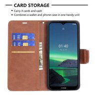 Nokia 1.4 Hoesje - MobyDefend Wallet Book Case Met Koord - Bruin